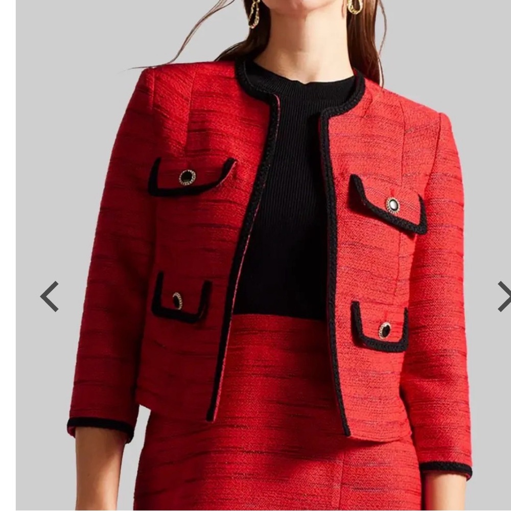 Ted Baker Red Blazer with Black Trim
